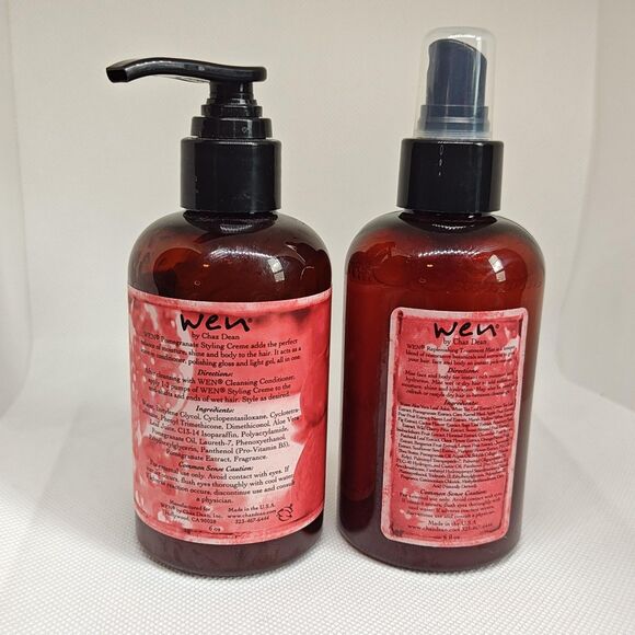 WEN Pomegranate Styling Creme 6 oz & Replenishing Treatment Mist 2pc Hair Set - Picture 2 of 5
